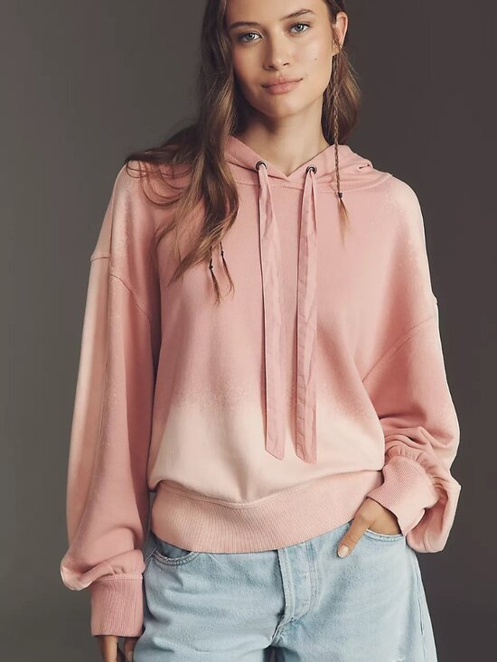 Pilcro Tops - Pilcro Women's Soft Pink Tie-Dye Oversized Fit Tech Pullover Hoodie Size L